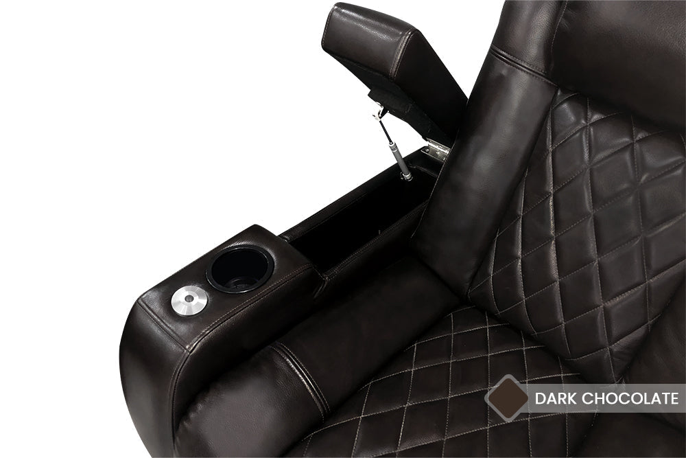Valencia Tuscany Home Cinema Seating Row of 3 Black