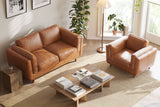 Valencia Artisan Leather Accent Chair, Cognac Color
