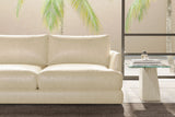 Valencia Serena Leather Three Seats with Left Chaise Sectional Sofa, Beige