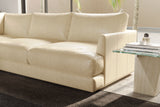 Valencia Serena Leather L-shape with Left Chaise Sectional Sofa, Beige