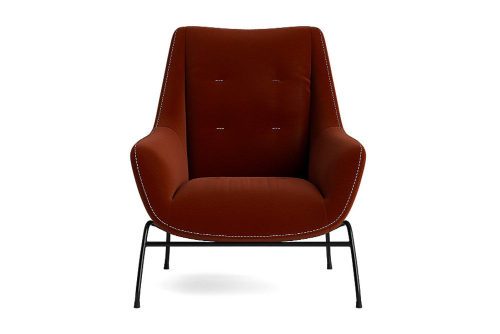 Valencia Seren Velvet Fabric Accent Chair, Maroon