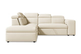 Valencia Finn Fabric Sectional Sofa Bed with Left Hand Storage, Beige Color