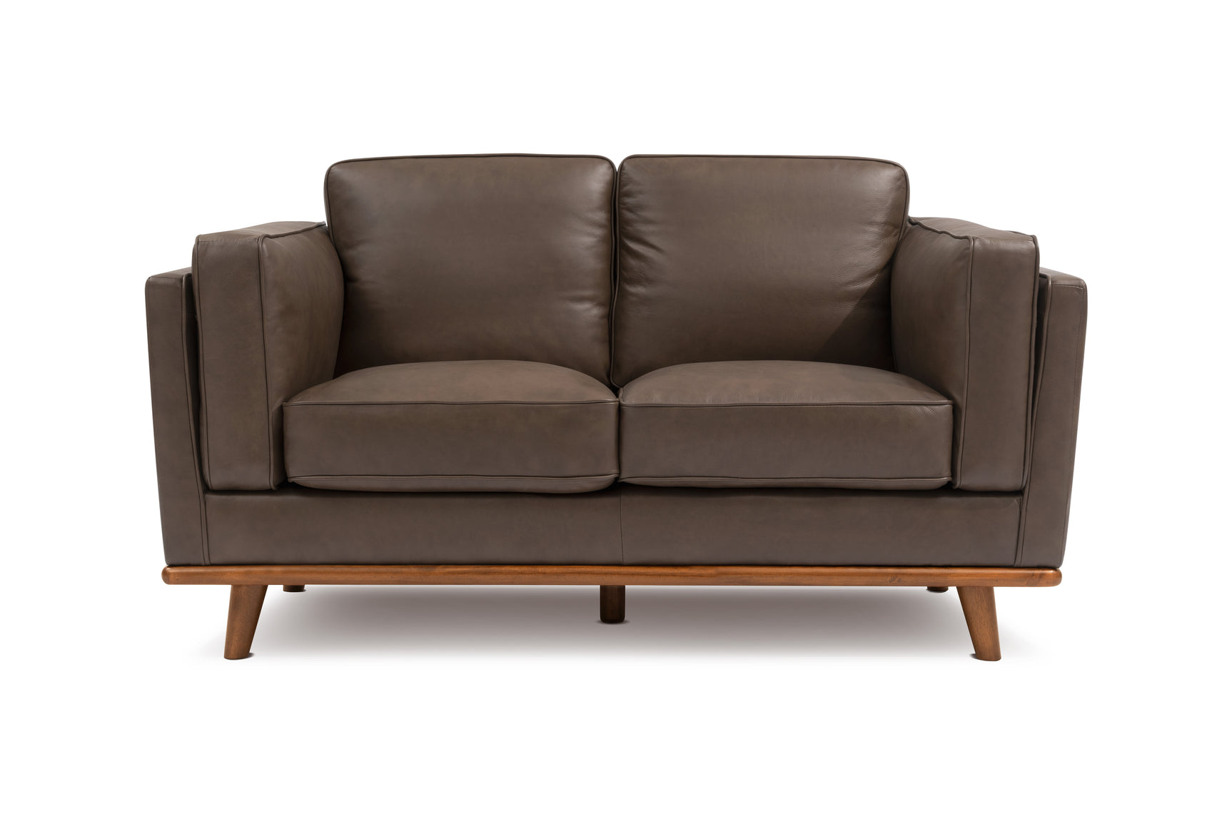 Valencia Artisan Top Grain Leather Loveseat Sofa, Chocolate Color