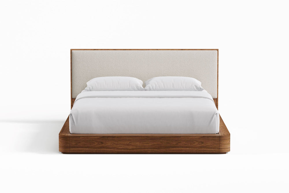 Valencia Gianna Queen Size Bed Frame, Natural Walnut Wood