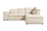 Valencia Finn Fabric Sectional Sofa Bed with Right Hand Storage, Beige Color