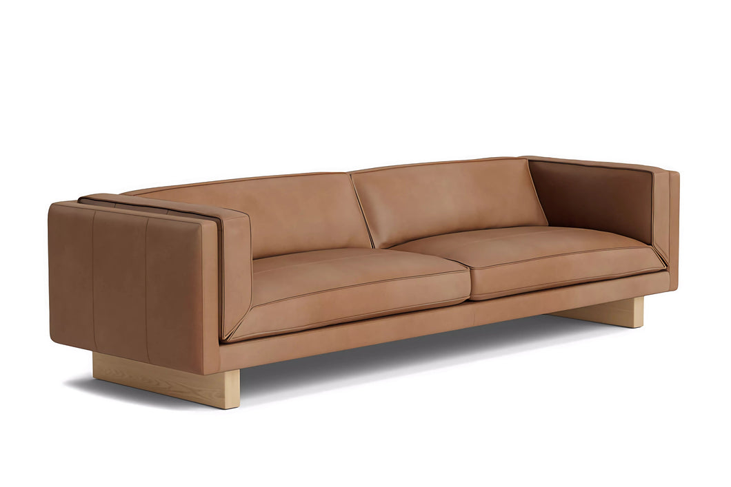 Valencia Alaina Leather Wide Seat Sofa, Tan