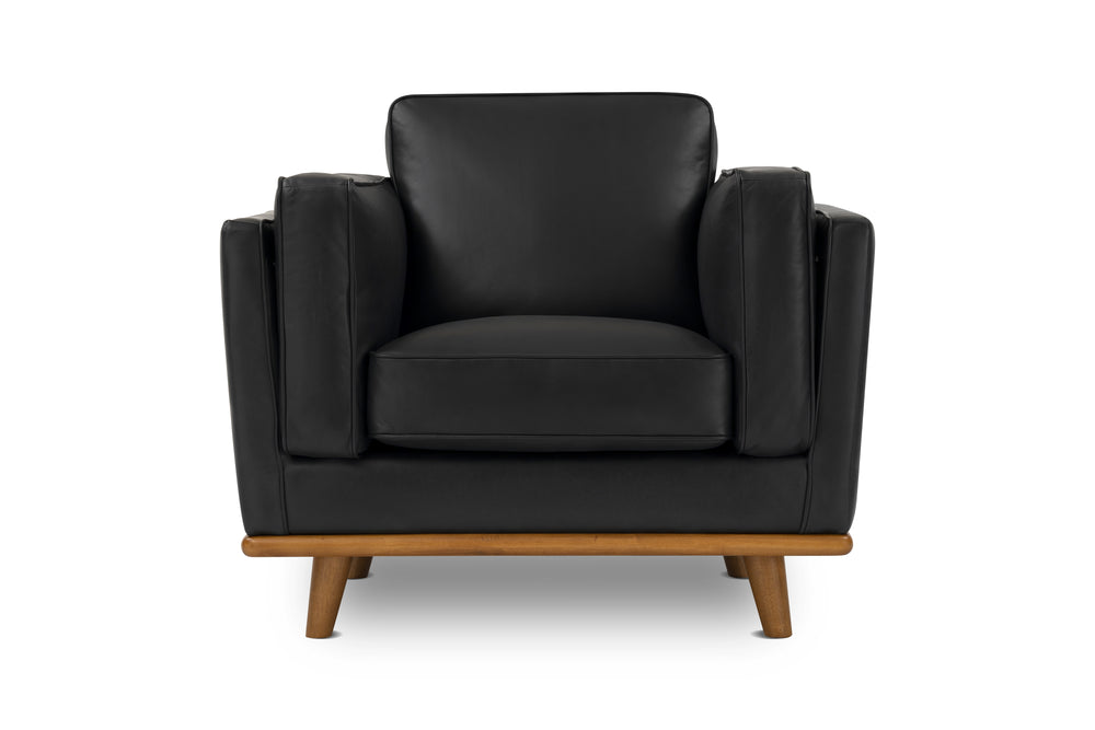 Valencia Artisan Leather Accent Chair, Black Color