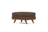 Valencia Artisan Top Grain Leather Ottoman, Chocolate Color