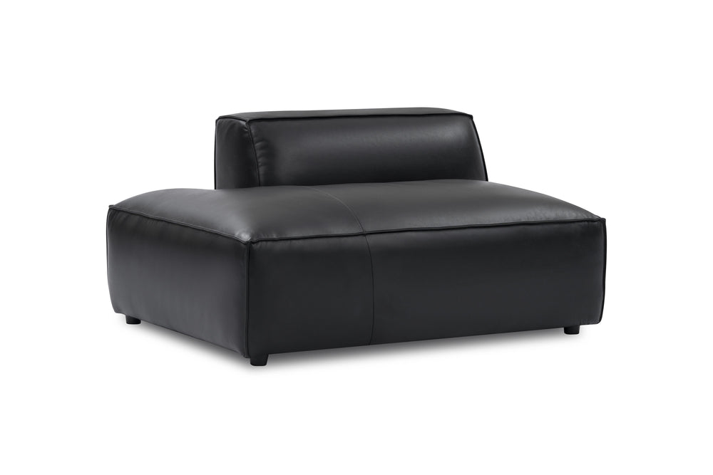 Valencia Nathan Full Aniline Leather Open-End Left Piece, Black