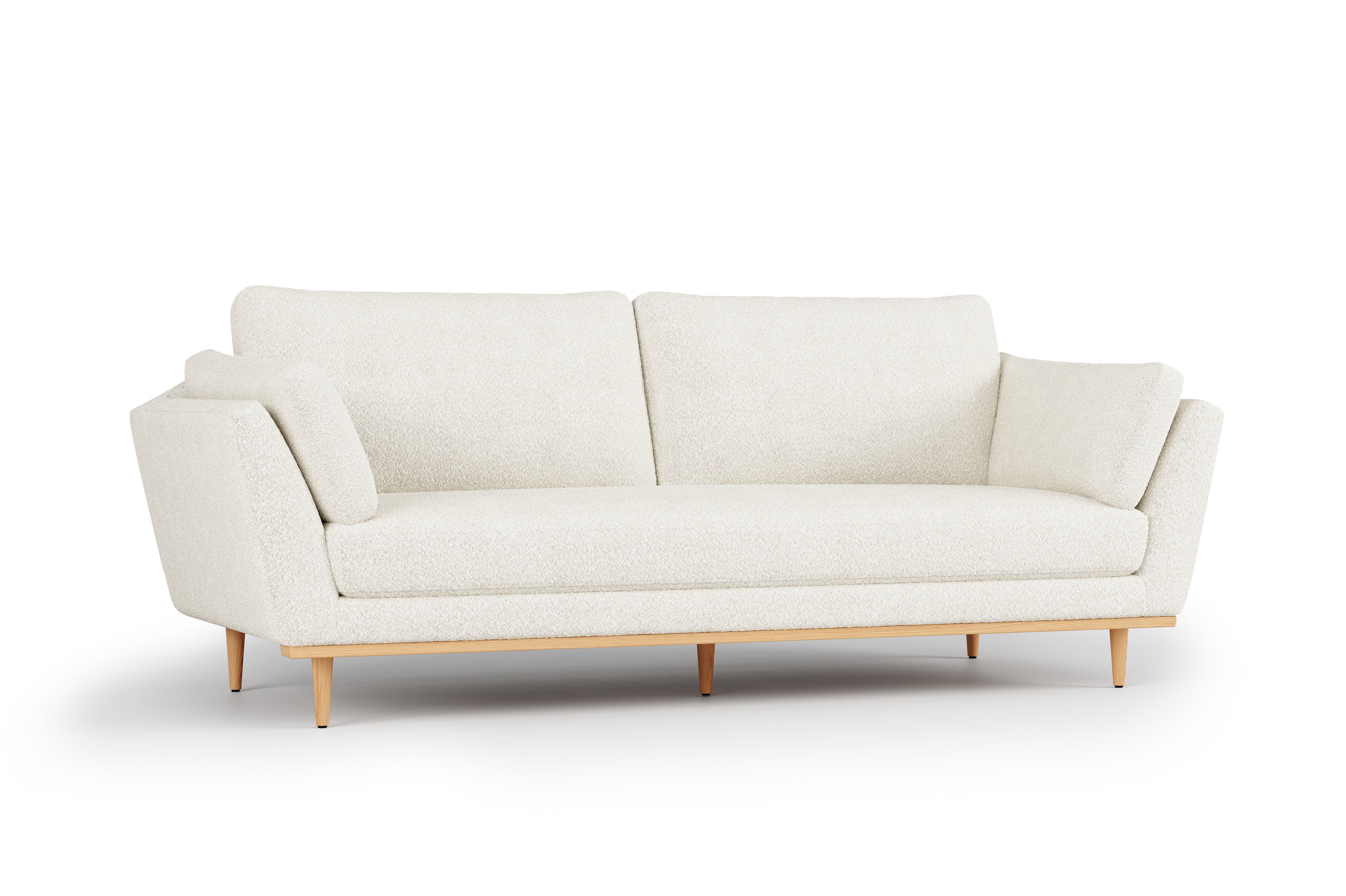 Sofa with wood trim shop base