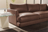 Valencia Serena Leather L-shape with Right Chaise Sectional Sofa, Brown