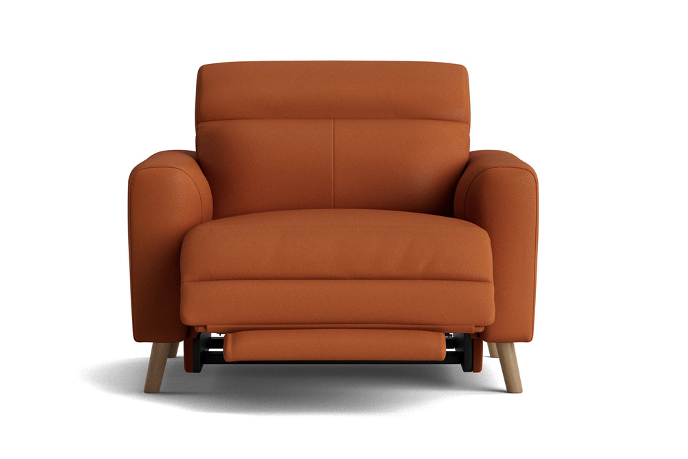 Valencia Elodie Top Grain Leather Recliner Single Seat Sofa, Cognac