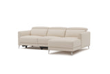 Valencia Andria Modern Right Hand Facing Top Grain Leather Reclining Sectional Sofa, Beige Color