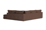 Valencia Serena Leather L-shape with Right Chaise Sectional Sofa, Brown