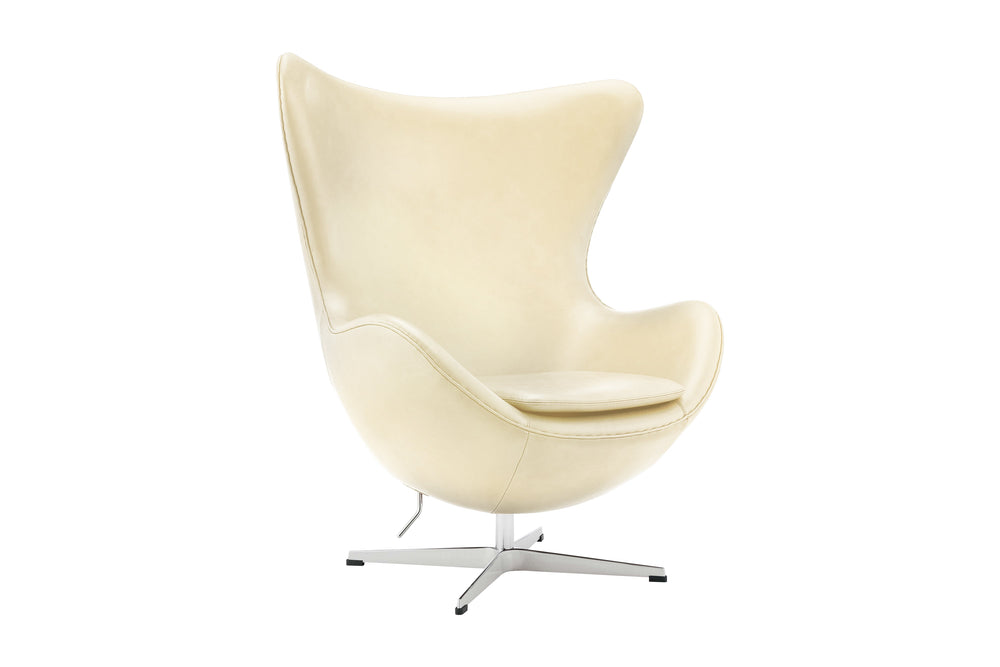 Valencia Finola Top Grain Leather Accent Chair, Cream Color