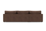 Valencia Serena Leather Three Seats with Left Chaise Sectional Sofa, Brown