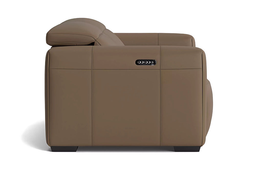 Valencia Carmen Leather Loveseat Dual Recliner Sofa, Brown