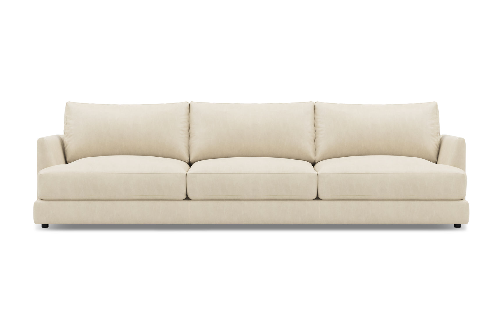 Valencia Serena Leather Three Seats Sectional Sofa, Beige