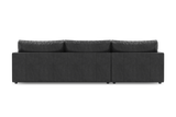 Valencia Serena Leather Three Seats with Left Chaise Sectional Sofa, Black
