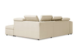 Valencia Finn Fabric Sectional Sofa Bed with Right Hand Storage, Beige Color