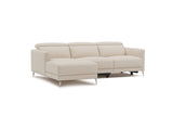 Valencia Andria Modern Left Hand Facing Top Grain Leather Reclining Sectional Sofa, Beige Color