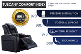 Valencia Tuscany Home Cinema Seating Row of 3 Black