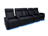 Valencia Syracuse Home Cinema Seating Row of 5 Loveseat Center Black