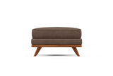Valencia Artisan Top Grain Leather Ottoman, Chocolate Color