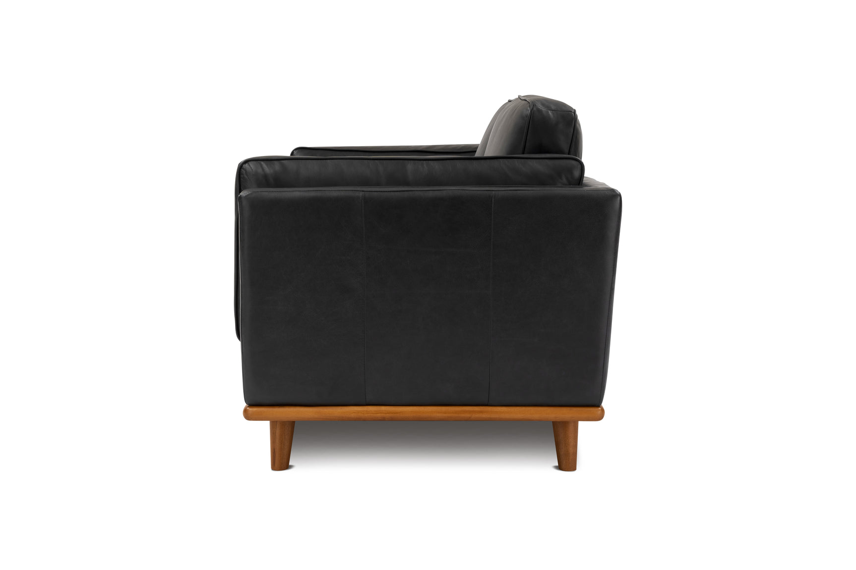 Valencia Artisan Top Grain Leather Loveseat Sofa, Black Color