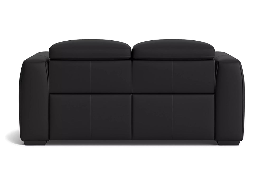 Valencia Carmen Leather Loveseat Dual Recliner Sofa, Black