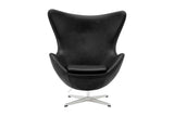 Valencia Finola Top Grain Leather Accent Chair, Black Color