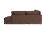Valencia Serena Leather L-shape with Right Chaise Sectional Sofa, Brown