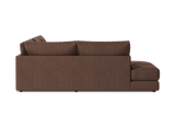 Valencia Serena Leather L-shape with Left Chaise Sectional Sofa, Brown