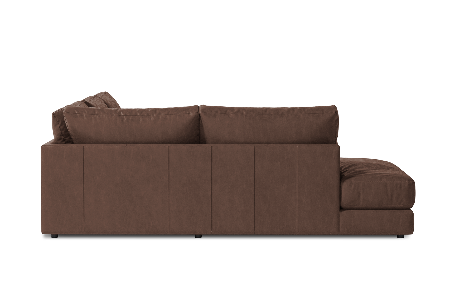 Valencia Serena Leather L-shape with Left Chaise Sectional Sofa, Brown