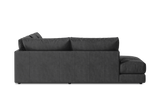 Valencia Serena Leather L-shape with Left Chaise Sectional Sofa, Black
