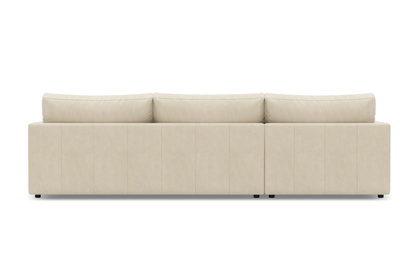 Valencia Serena Leather L-shape with Left Chaise Sectional Sofa, Beige