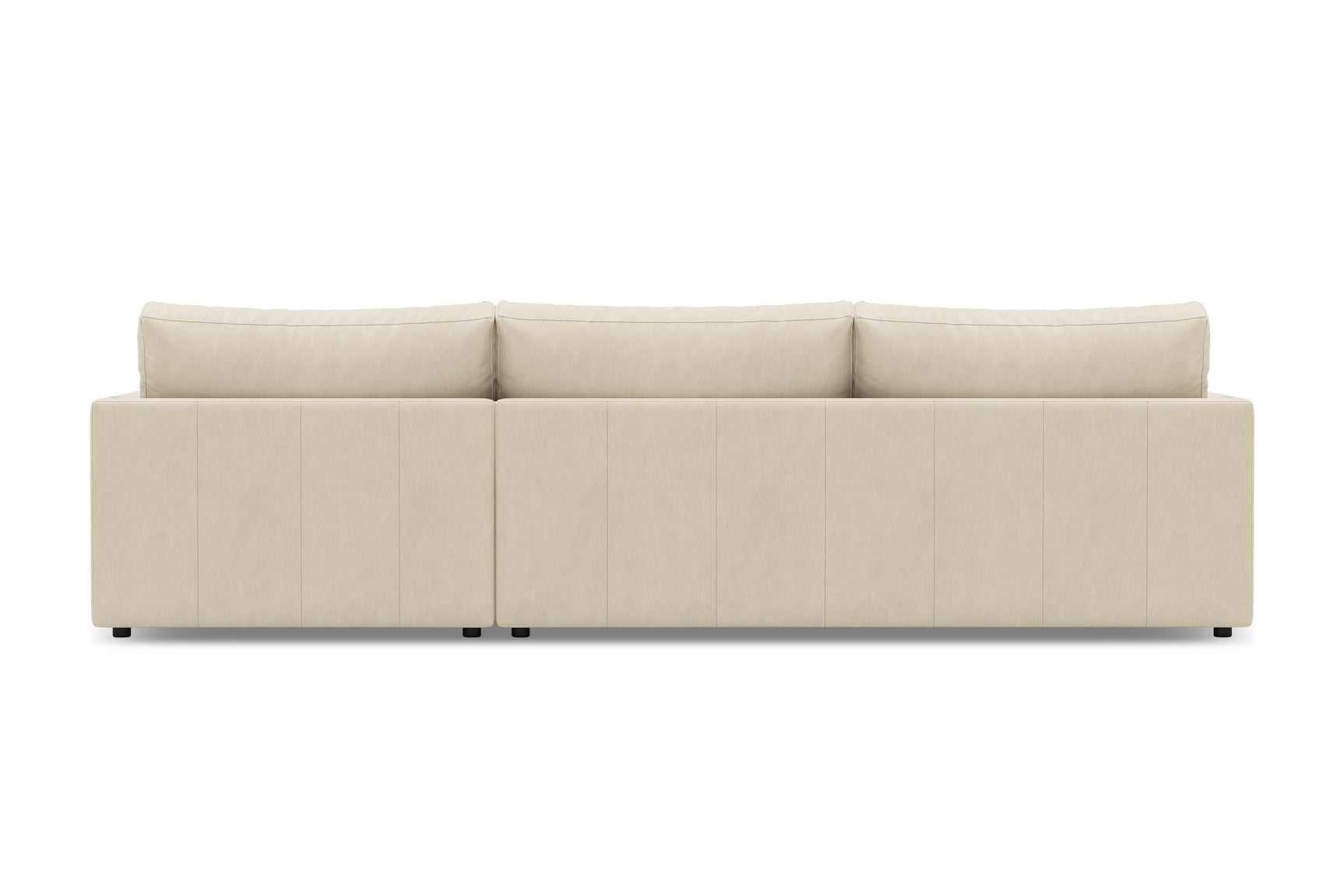 Valencia Serena Leather Three Seats with Right Chaise Sectional Sofa, Beige
