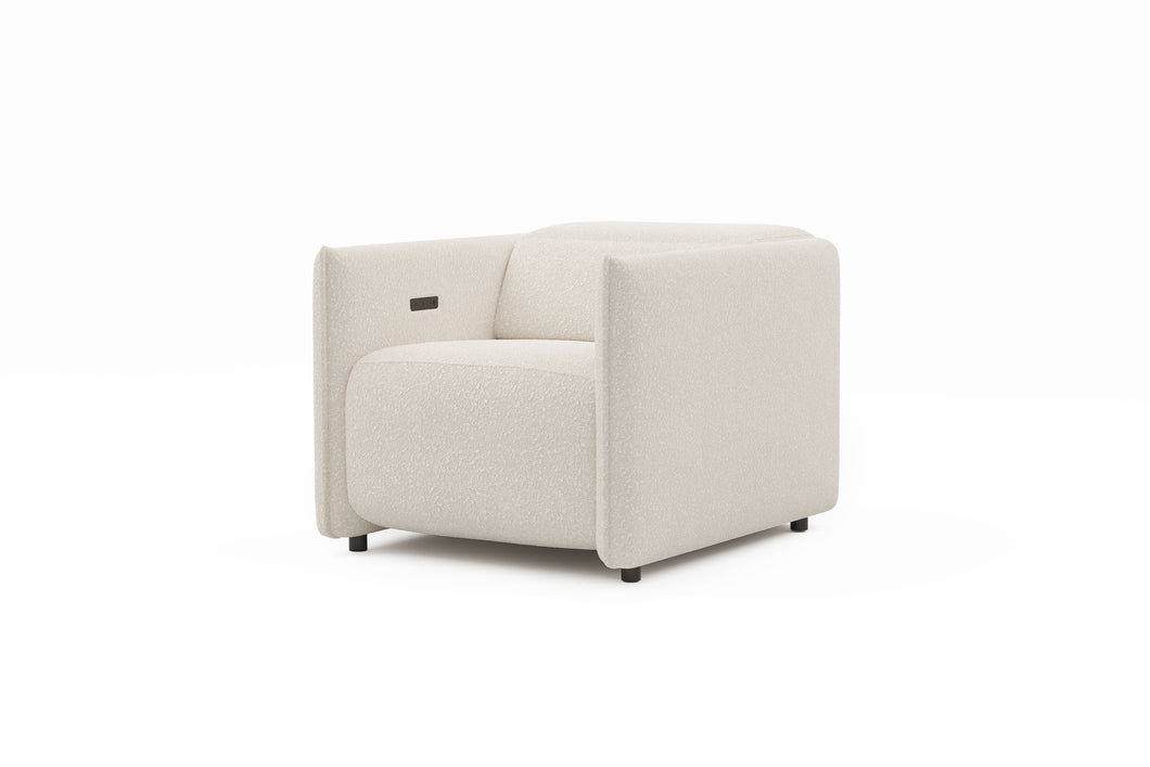 Valencia Alexandra Fabric Single Power Recliner Chair, Winter White