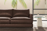 Valencia Serena Leather L-shape with Left Chaise Sectional Sofa, Brown