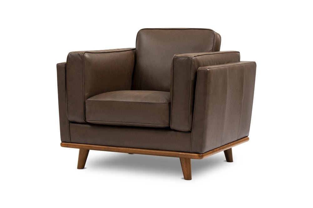 Valencia Artisan Leather Accent Chair, Chocolate Color