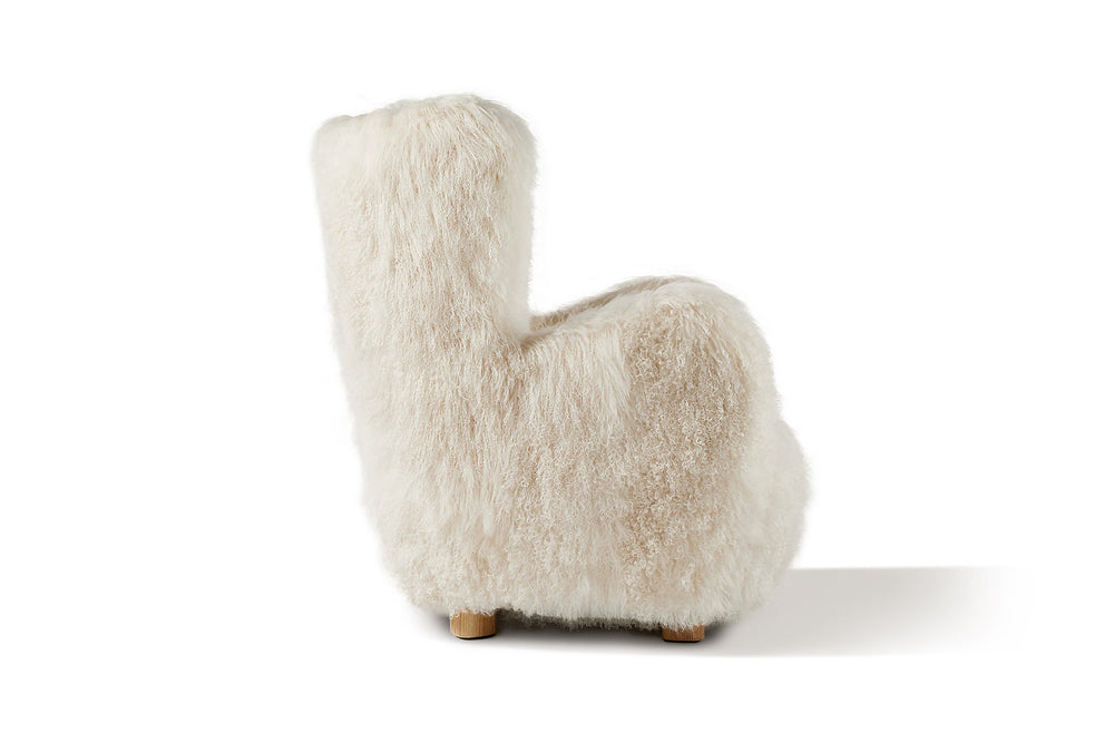 Valencia Pina Genuine Sheepskin Accent Chair, Warm Beige