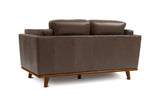 Valencia Artisan Top Grain Leather Loveseat Sofa, Chocolate Color