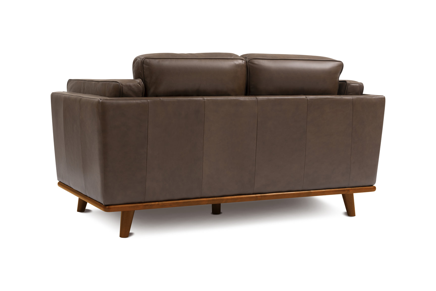 Valencia Artisan Top Grain Leather Loveseat Sofa, Chocolate Color