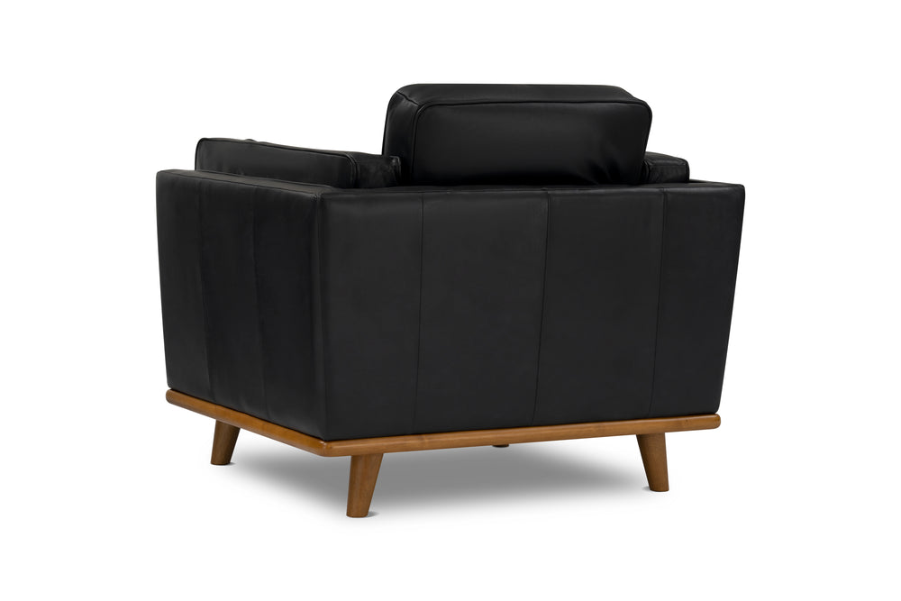 Valencia Artisan Leather Accent Chair, Black Color