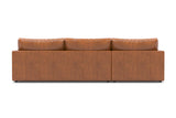 Valencia Serena Leather Three Seats with Left Chaise Sectional Sofa, Cognac