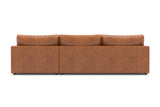Valencia Serena Leather Three Seats with Right Chaise Sectional Sofa, Cognac