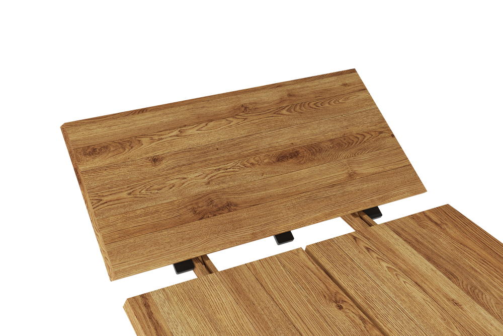 Valencia Hazel Solid Oak Wood Dining Table, Solid Oak Color