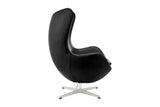 Valencia Finola Top Grain Leather Accent Chair, Black Color