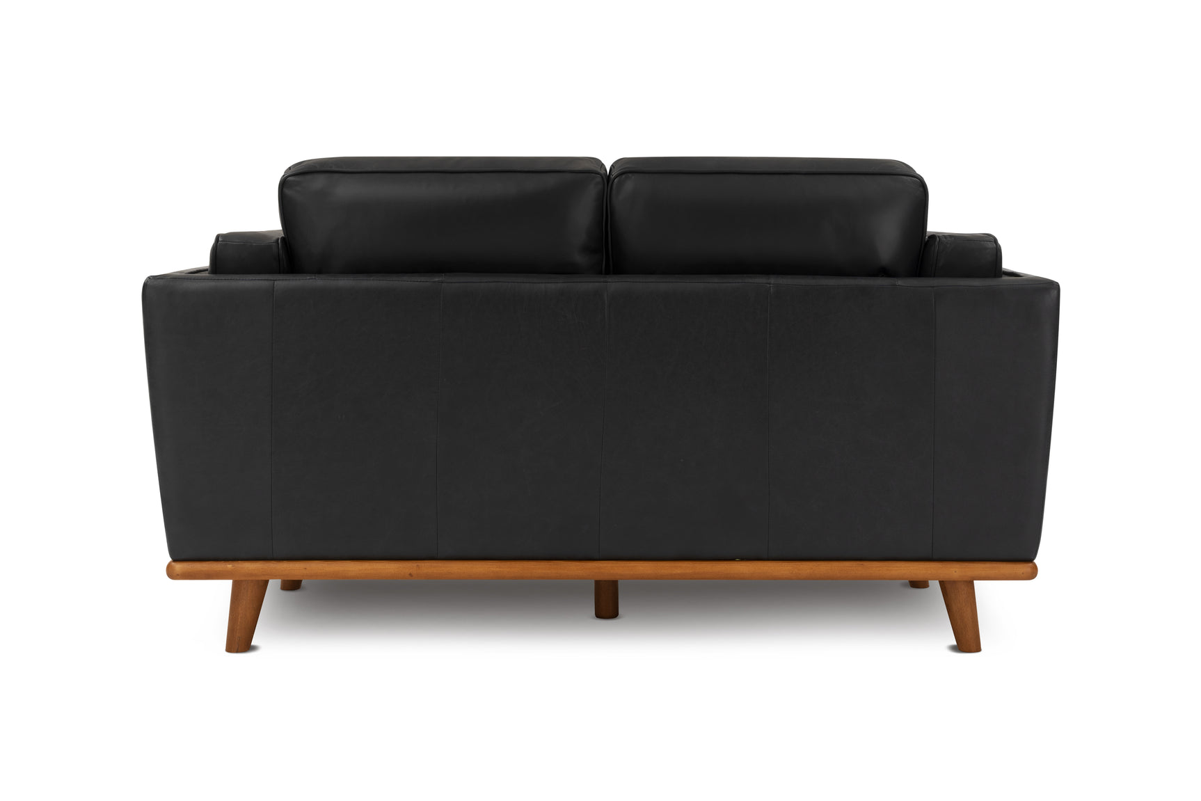 Valencia Artisan Top Grain Leather Loveseat Sofa, Black Color