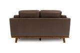 Valencia Artisan Top Grain Leather Loveseat Sofa, Chocolate Color
